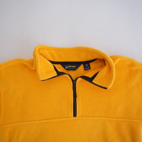 Eddie Bauer EBTEK Yellow Fleece Quarter Zip Pullover Retro 80s/90s Large - Picture 11 of 12